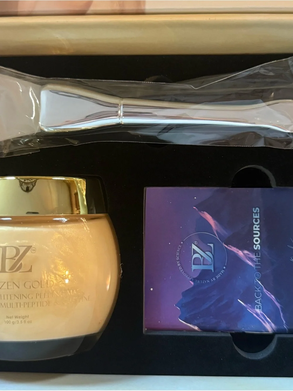 Below Zero Frozen Gold firming and tightening peeling mask, peptide and caffeine